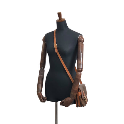 CELINE Macadam Blason Front Buckle Shoulder bag Brown Vintage g58842