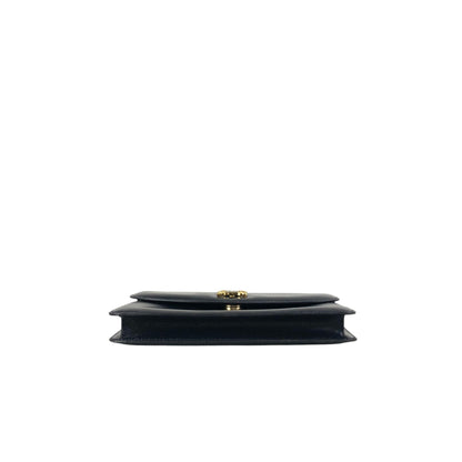 CELINE Triomphe Chain Shoulder bag Black Vintage thnjzk