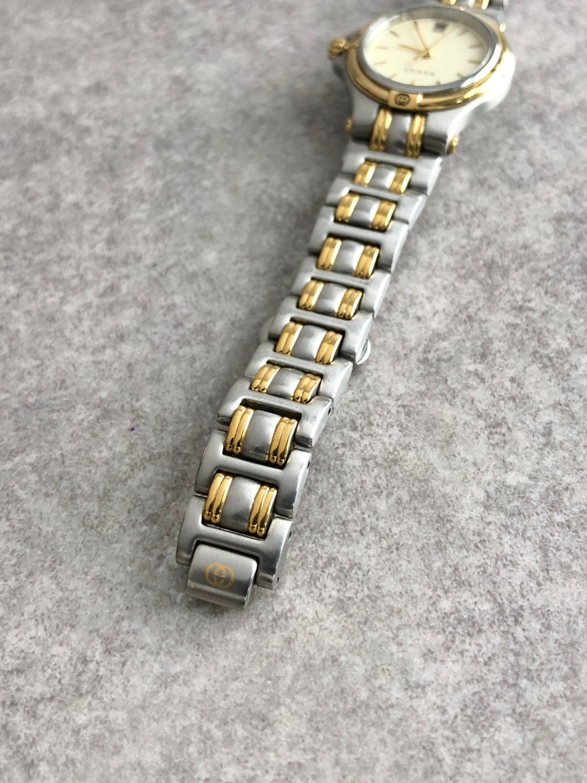 GUCCI Logo Quartz Watch Silver 9040L Vintage xggffd