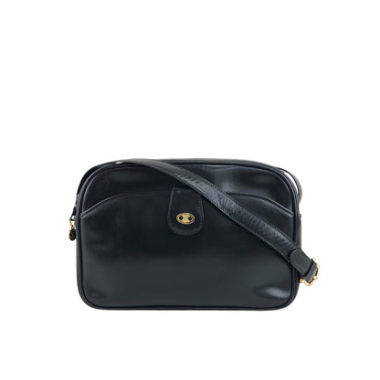 CELINE Blason Shoulder bag Black Vintage kan4ny