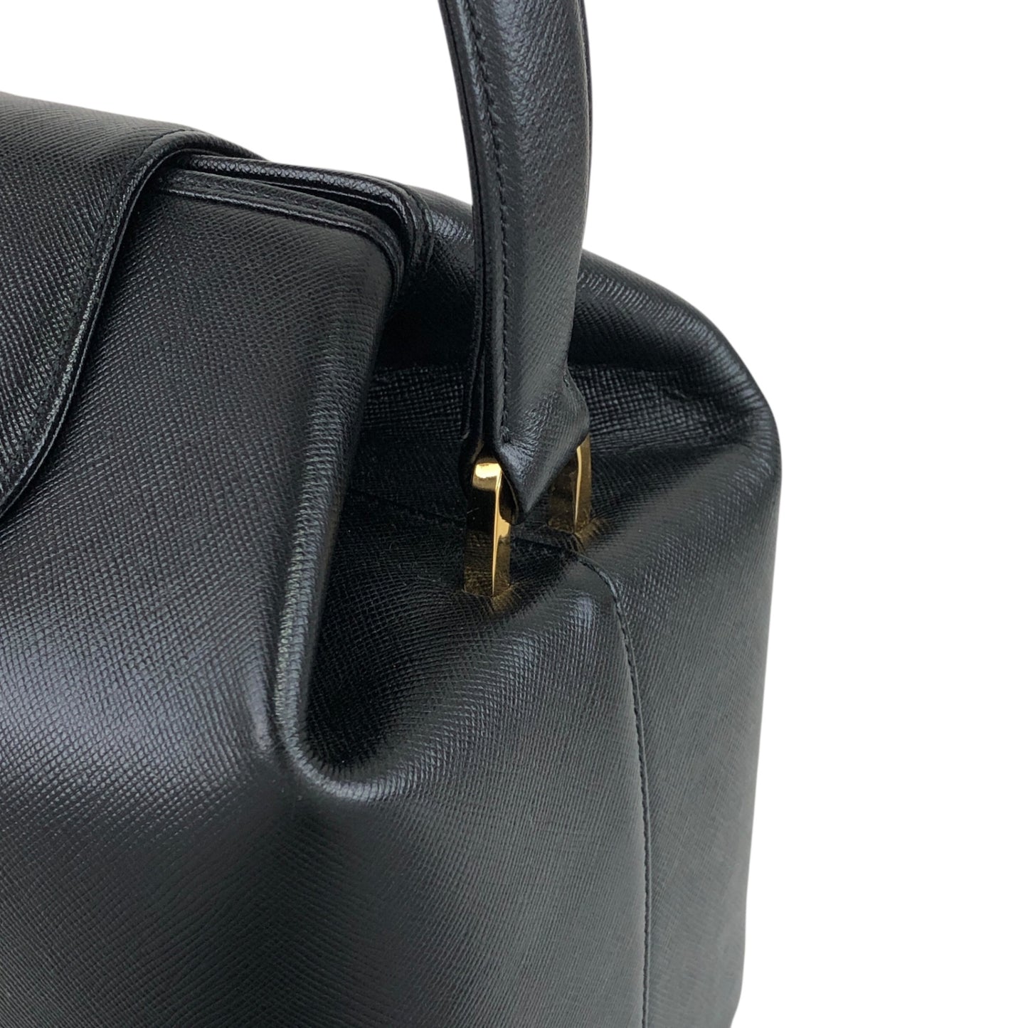 GIVENCHY Turn Lock Handbag Black Vintage zrhm8a