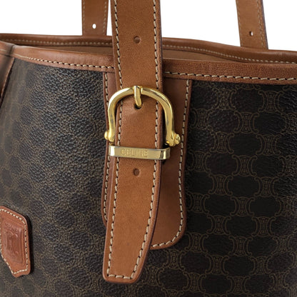 CELINE Macadam Blason Handbag  Totebag Brown Vintage ny5rrc