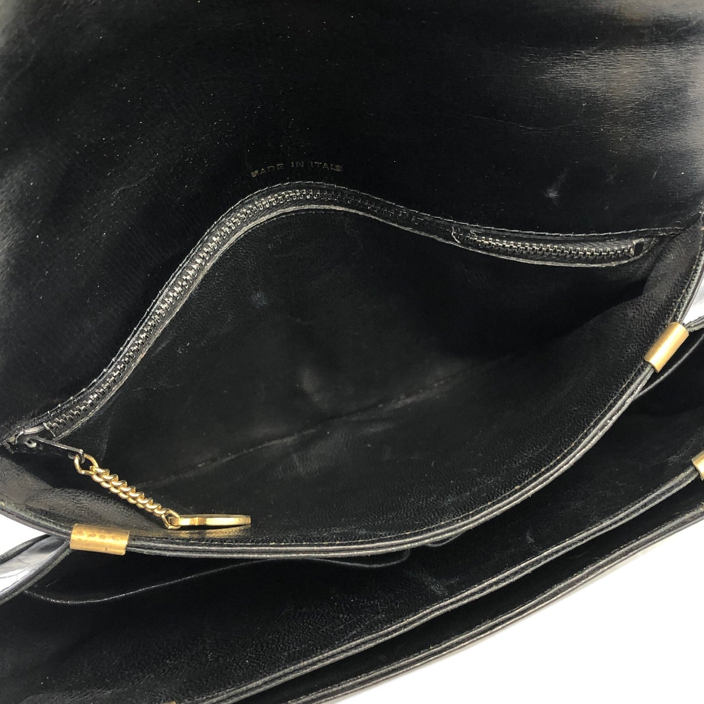 CELINE Horse Bit Leather Crossbody Shoulder bag Black Vintage p25eua