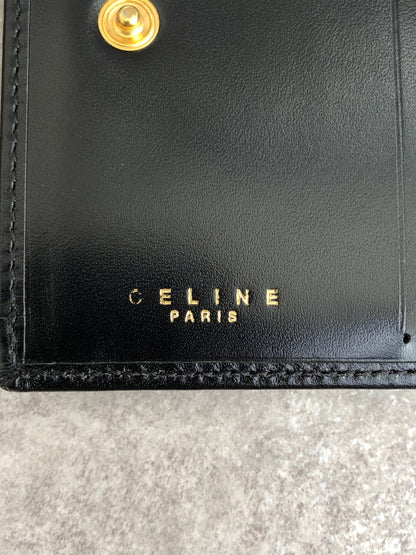 CELINE Macadam Blason Folded Wallet Black Vintage sgwg3a