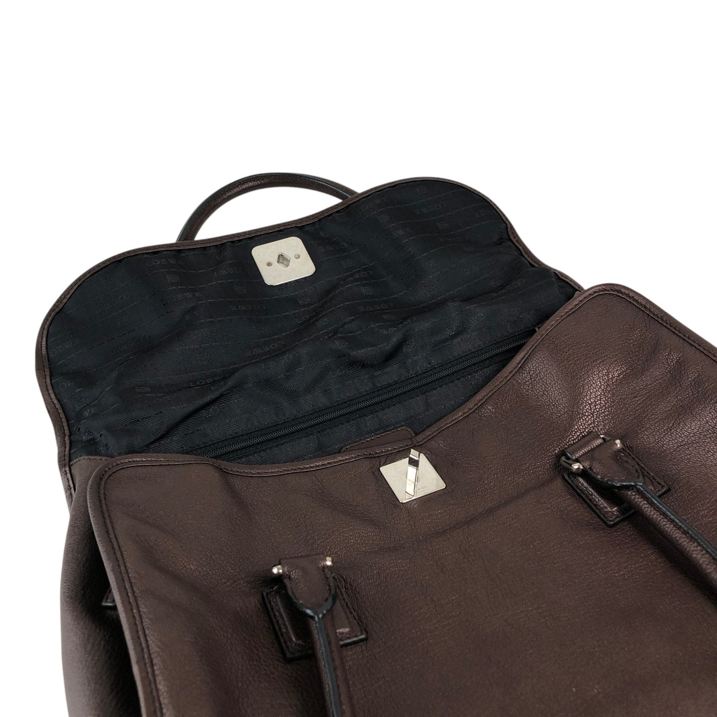 LOEWE Alamo Anagram Handbag Totebag Brown Vintage 6gpe63