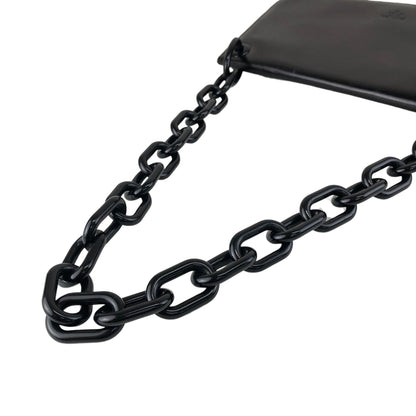 PRADA Logo Chain Shoulder bag Black Vintage vksien