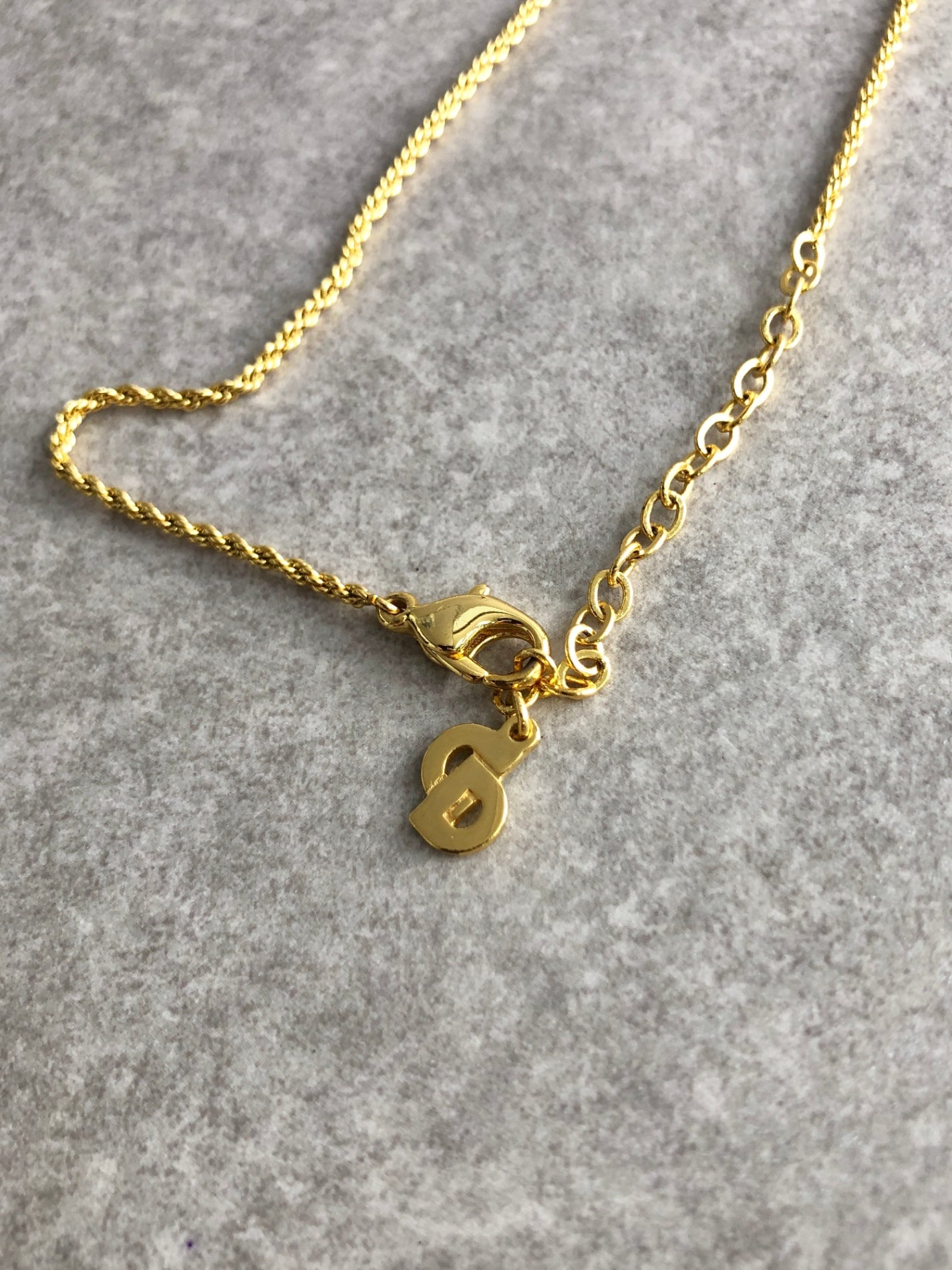 Christian Dior Logo Motif Necklace Gold Vintage 8fnc5f