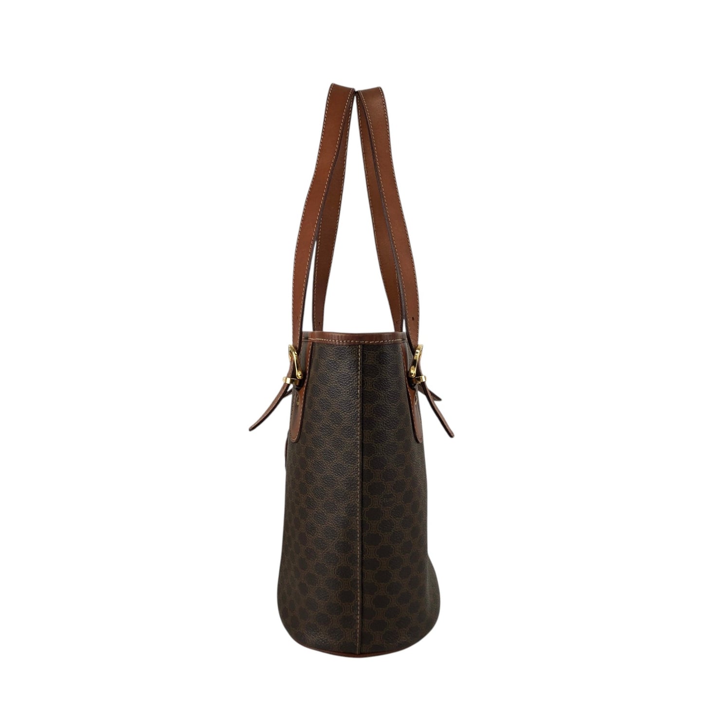 CELINE Macadam Blason Handbag Totebag Brown Vintage g8hnuw