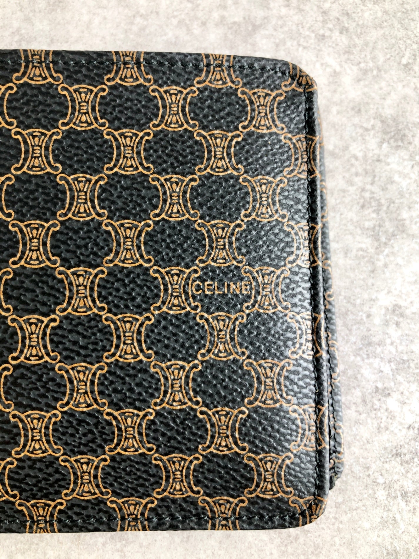 CELINE Macadam Folded Wallet Black Vintage 7fbb7k