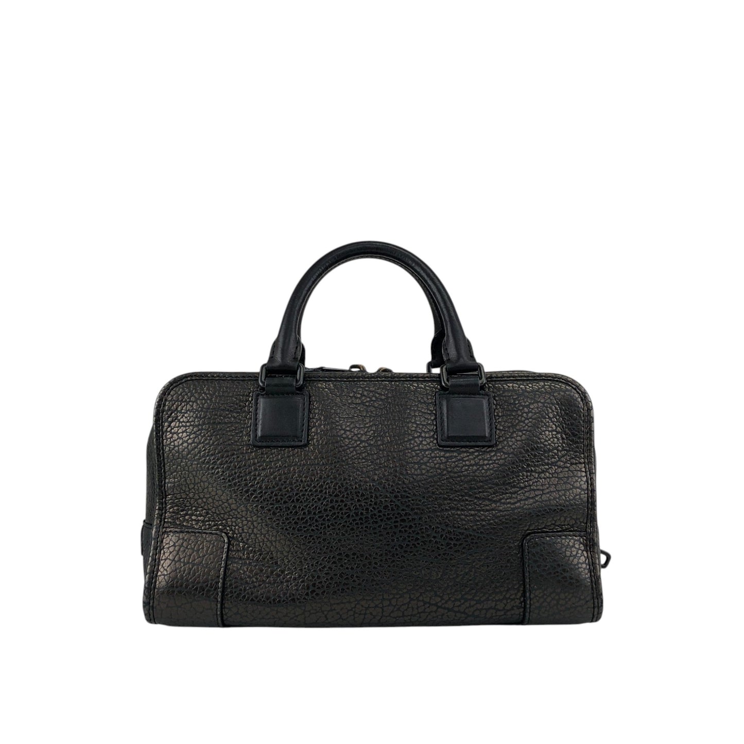 LOEWE Amazona Anagram Small Boston bag Handbag Metallic Black Vintage zmwhrn