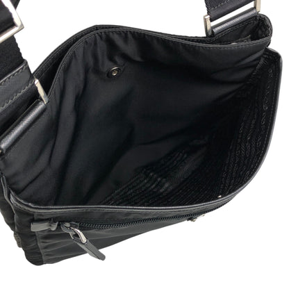 PRADA Tessuto Triangle logo Shoulder bag Black Vintage 4i8cr5