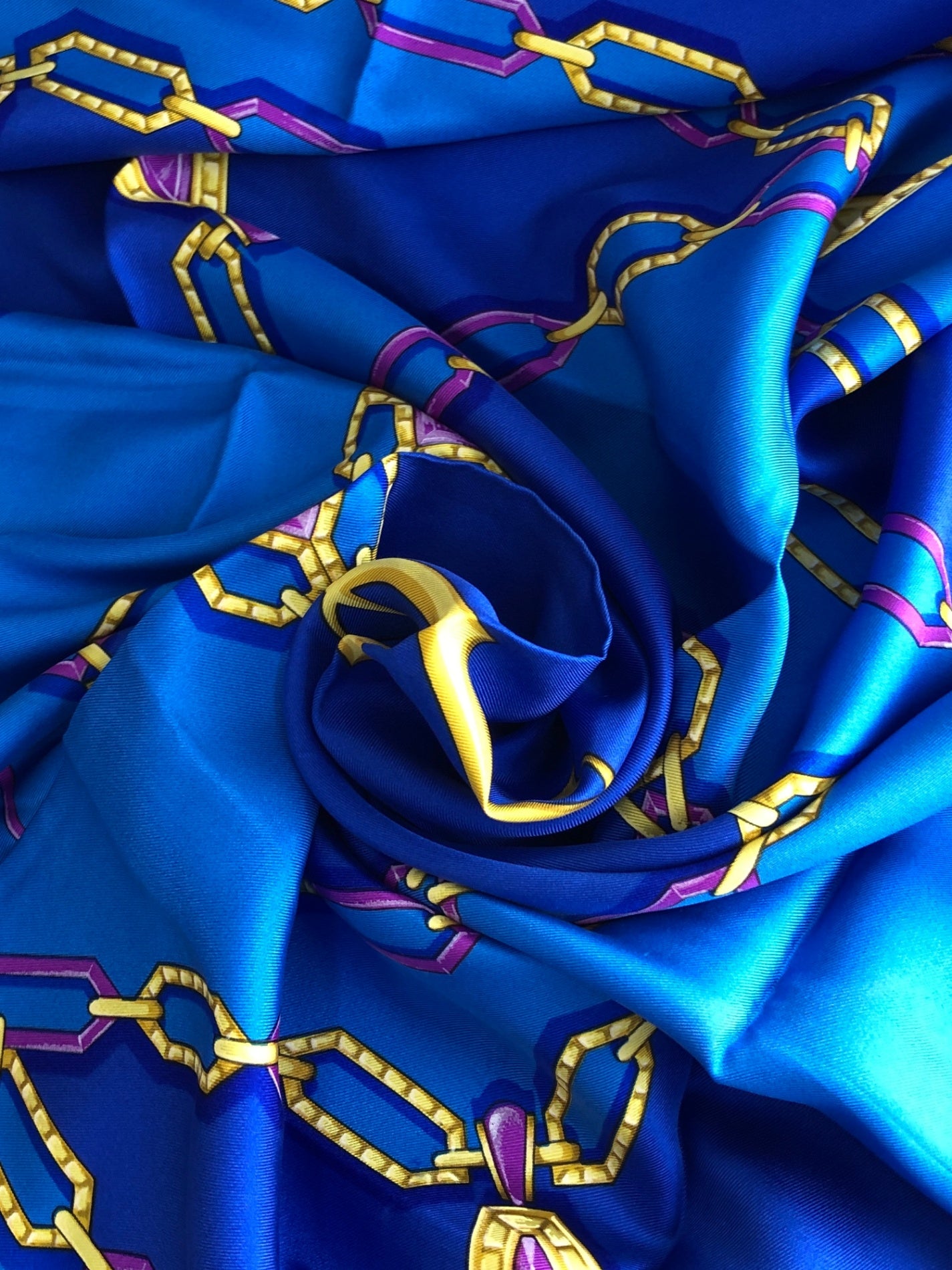 Cartier SILK Scarf Blue Vintage rit2hn