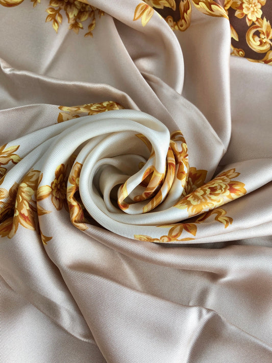 Christian Dior SILK  Scarf Pink×Brown Vintage 5afkvs
