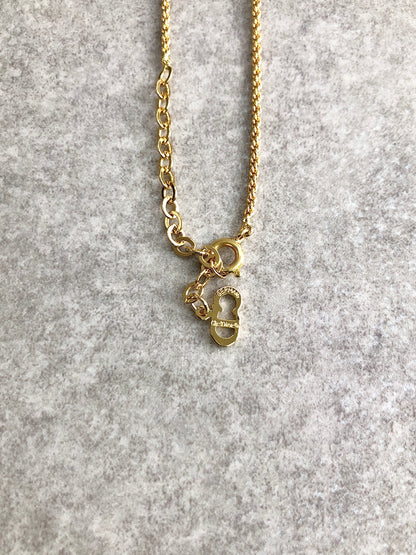 Christian Dior CD Logo Heart Motif Necklace Gold Vintage zck2u4