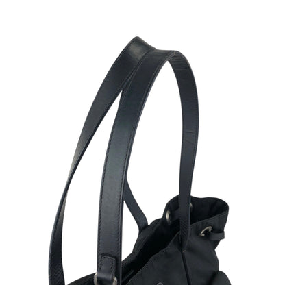 PRADA Tessuto Triangle Logo Double Pocket Totebag Black Vintage pbxxz8