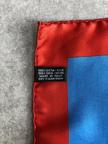 CELINE SILK Scarf Red Vintage gdzfdx