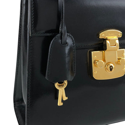 GUCCI Lady Lock Two-wayHandbag Shoulder bag Black Vintage uiedgd
