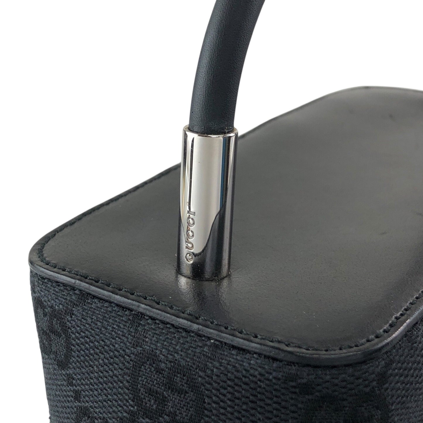 GUCCI GG Canvas Small Handbag Vanity bag Black Vintage ddp5pe