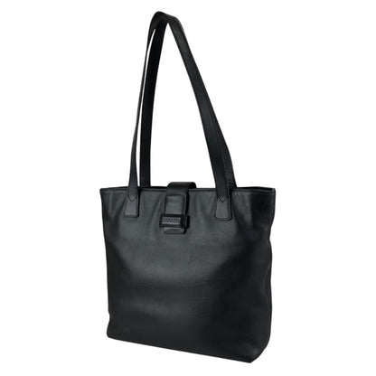 CHANEL Logo Handbag Totebag Black Vintage 6vtcfe