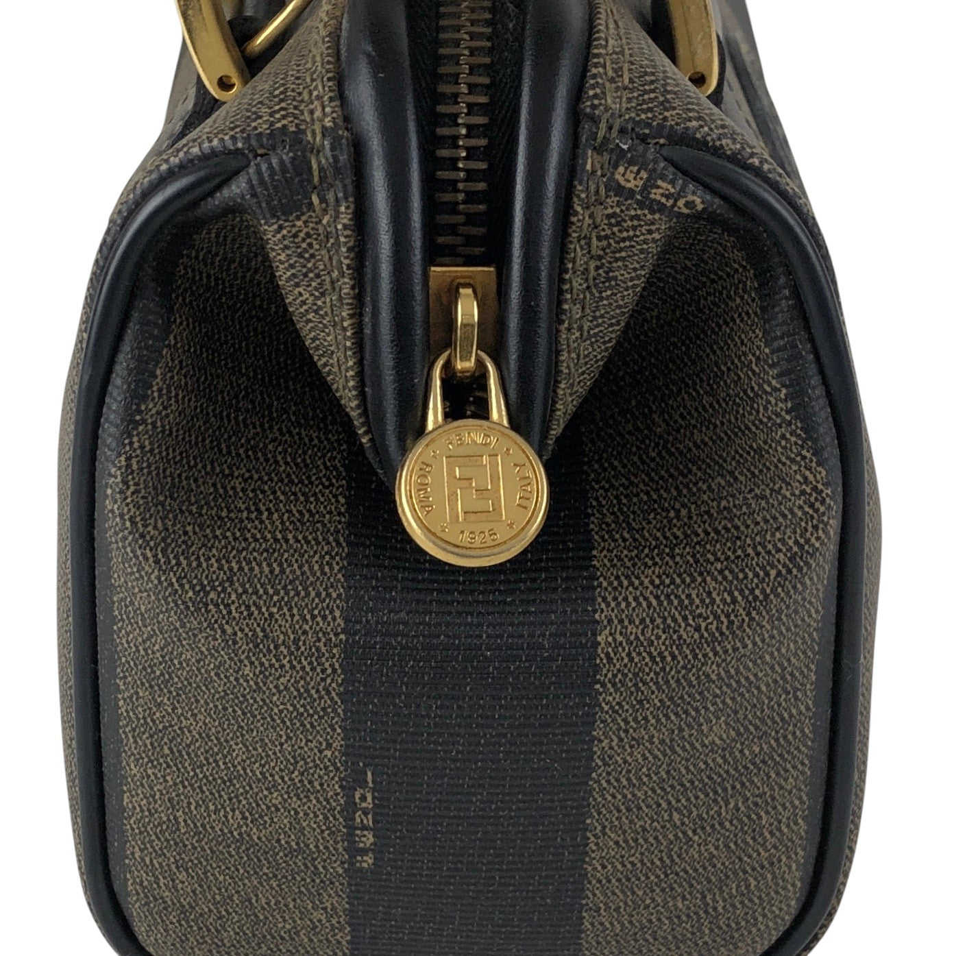 FENDI Pecan Logo Handbag Brown Vintage jfx52s