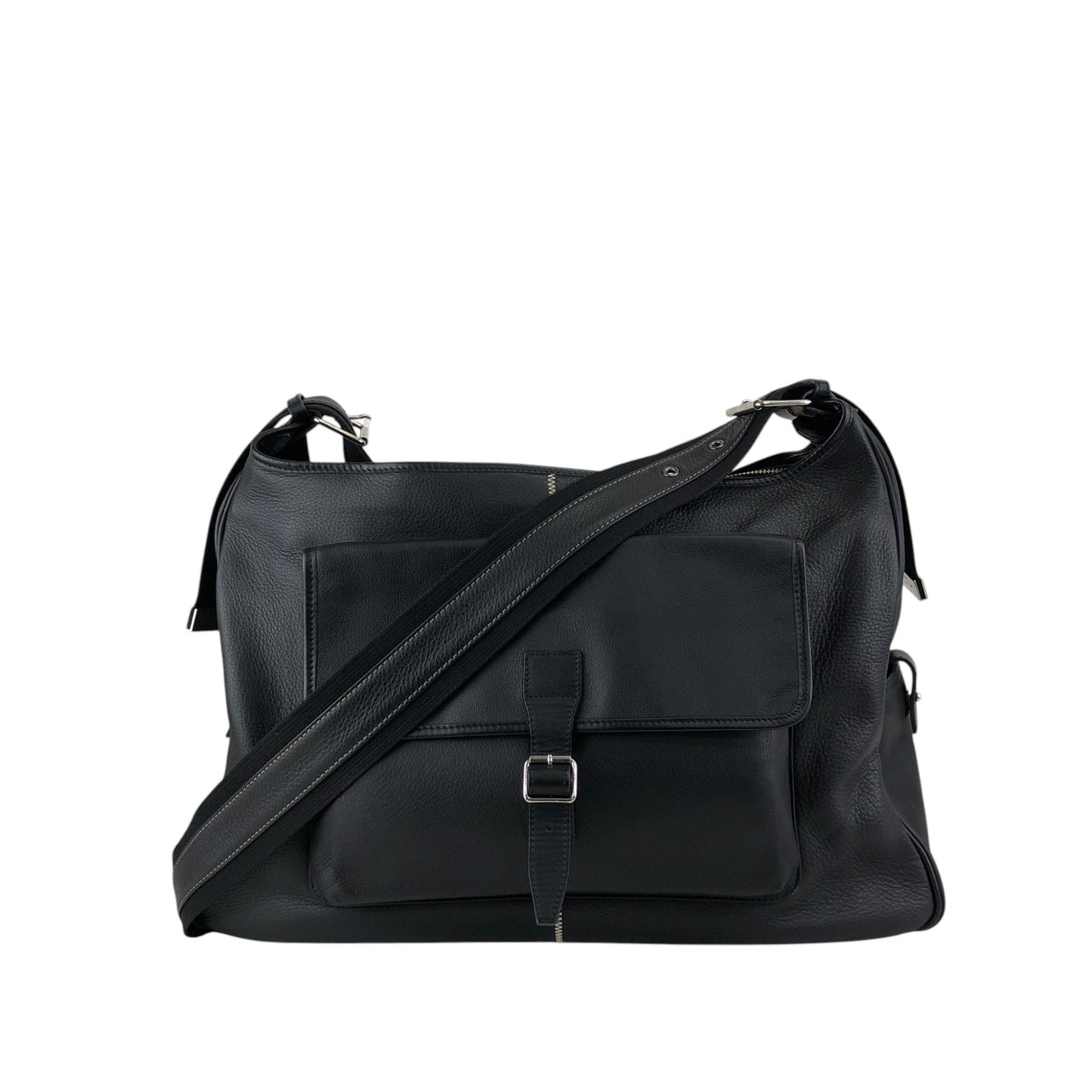 BURBERRY Front Buckle Shoulder bag Black Vintage tpmx3y