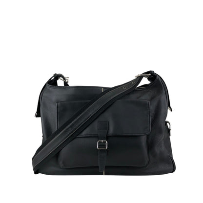 BURBERRY Front Buckle Shoulder bag Black Vintage tpmx3y