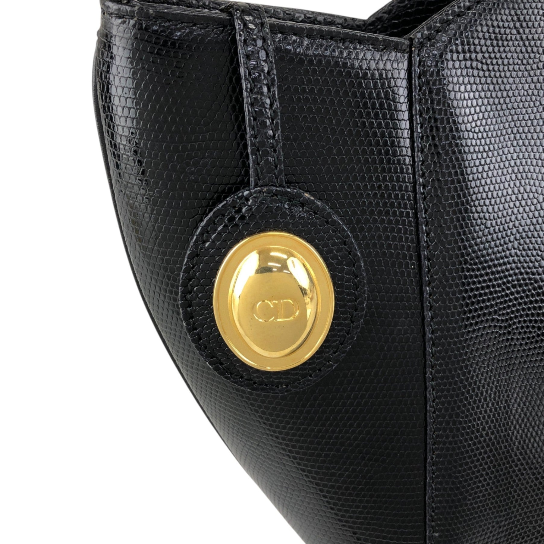 Christian Dior CD Logo Shoulder bag Black Vintage rzenbk