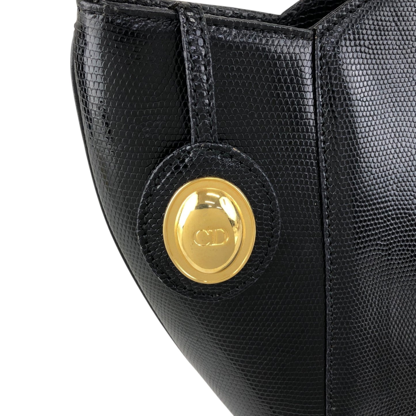 Christian Dior CD Logo Shoulder bag Black Vintage rzenbk