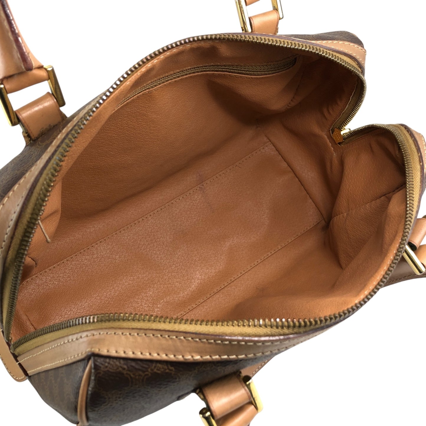 CELINE Macadam Triomphe Handbag Boston bag Brown Vintage 7bmypd