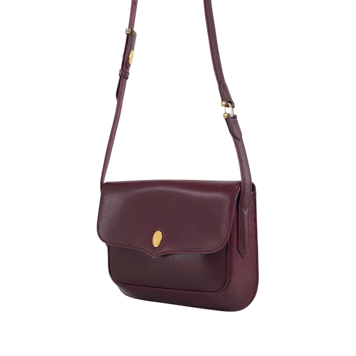 Cartier Flap Shoulder bag Bordeaux Vintage 63gc86