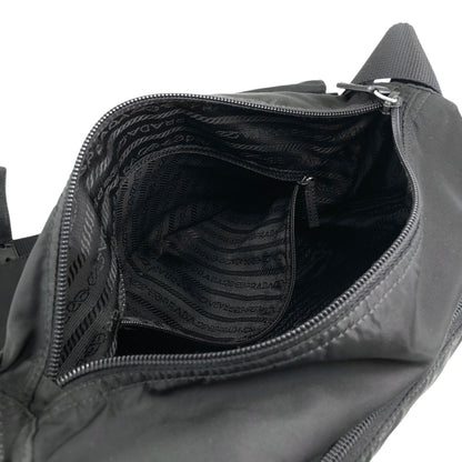 PRADA Tessuto Triangle Logo Shoulder bag Black Vintage wm6a24
