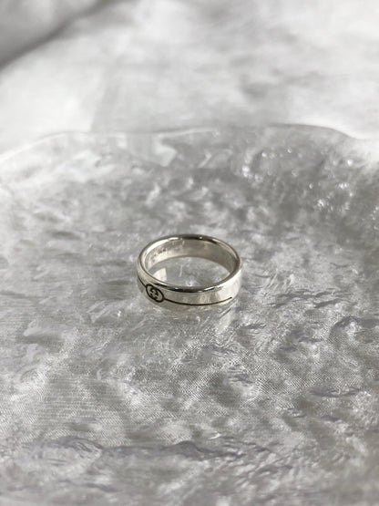 GUCCI Logo SILVER925 Ring Silver Vintage inm84c