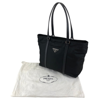 PRADA Tessuto Triangle Logo Totebag Black Vintage 8caxp5