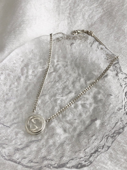 GUCCI Interlocking SILVER925 Necklace Silver Vintage wfkvih