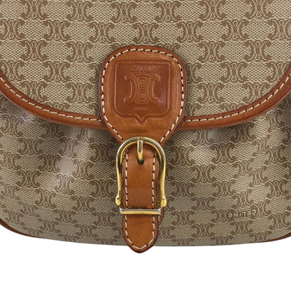 CELINE Macadam Blason Shoulder bag Beige Vintage xe5drh