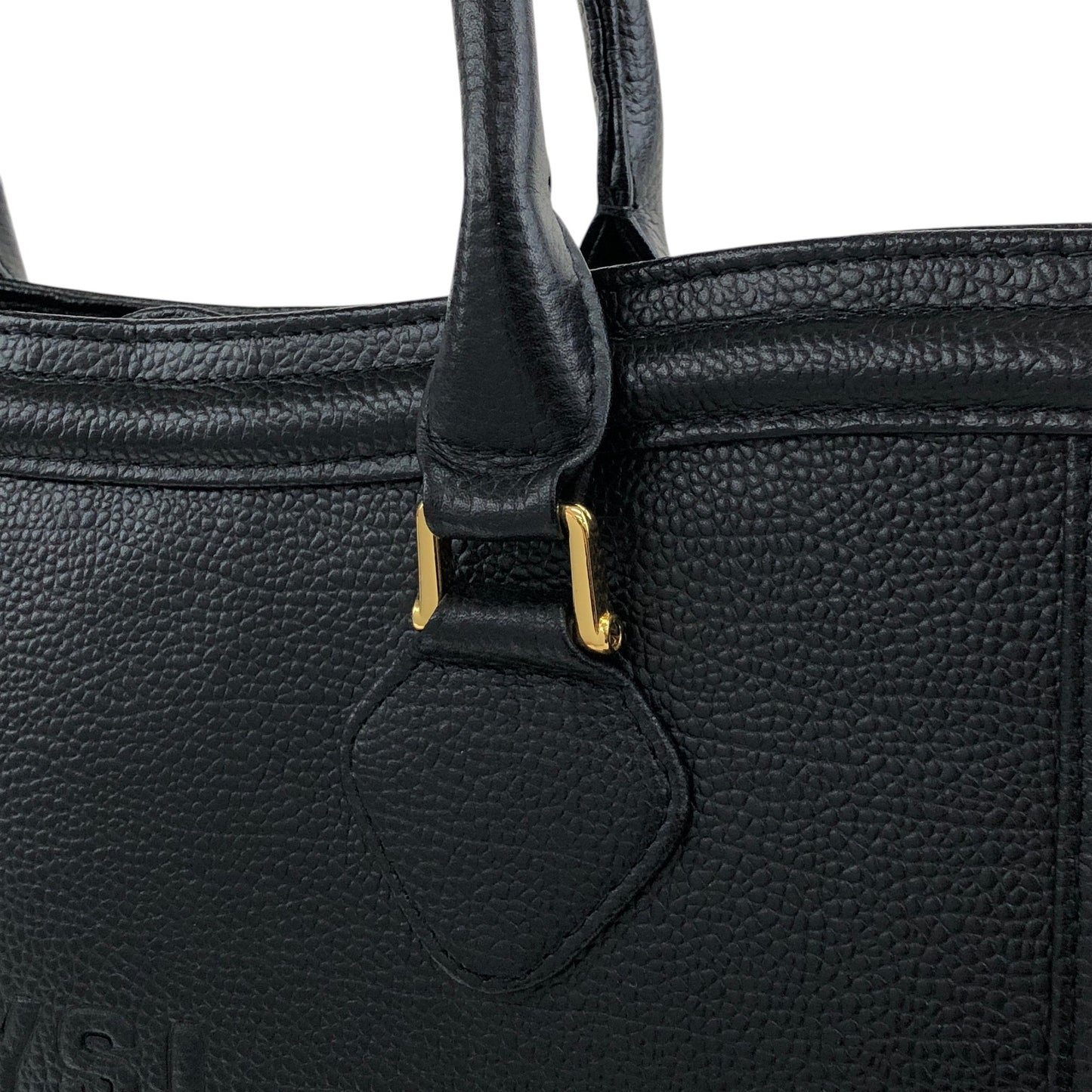Yves Saint Laurent YSL Logo Top Handle Handbag Black Vintage heismg