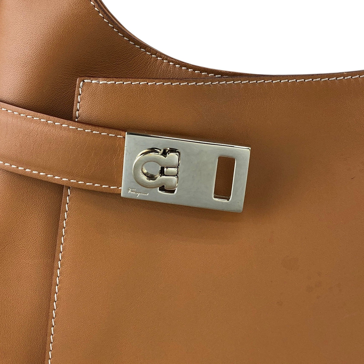 Salvatore Ferragamo Gancini Shoulder bag Brown Vintage 6kjzn6