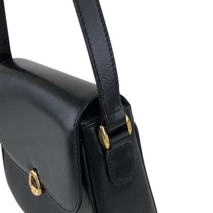 CELINE Horse Bit Shoulder bag Black Vintage h2xzmg