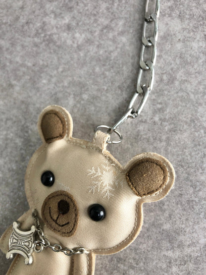 CELINE Blason Bear Motif Charm White Vintage 873dgx