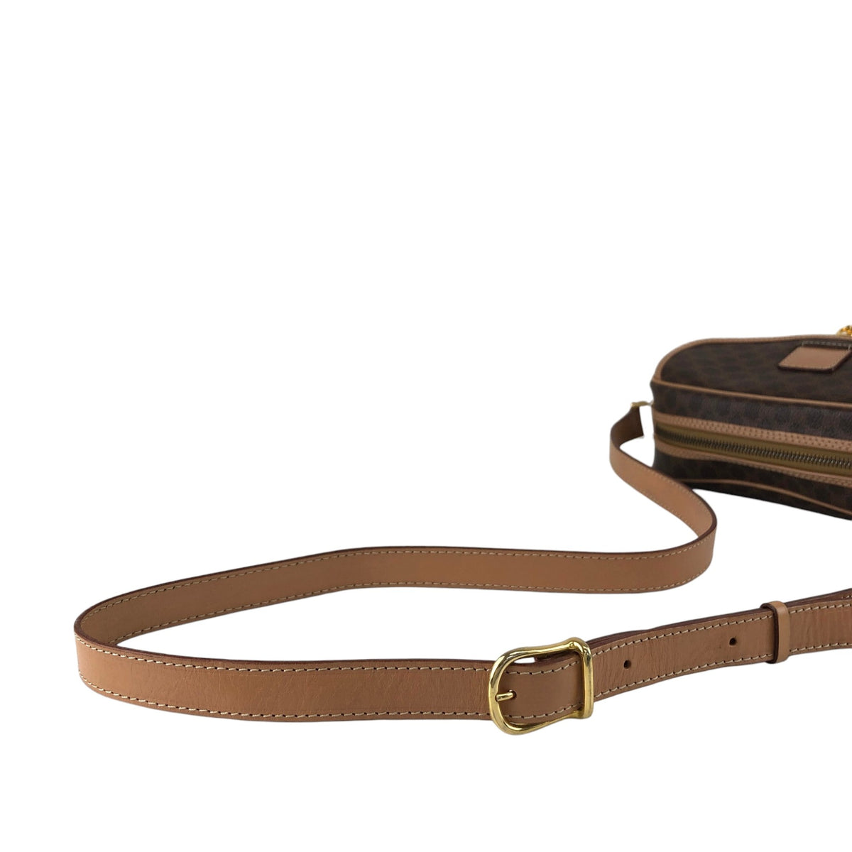 CELINE Macadam Gancini Shoulder bag Brown Vintage ymrfek