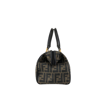 FENDI Zucca Logo Two-way Handbag Shoulder bag Boston bag Black Vintage yh8esb