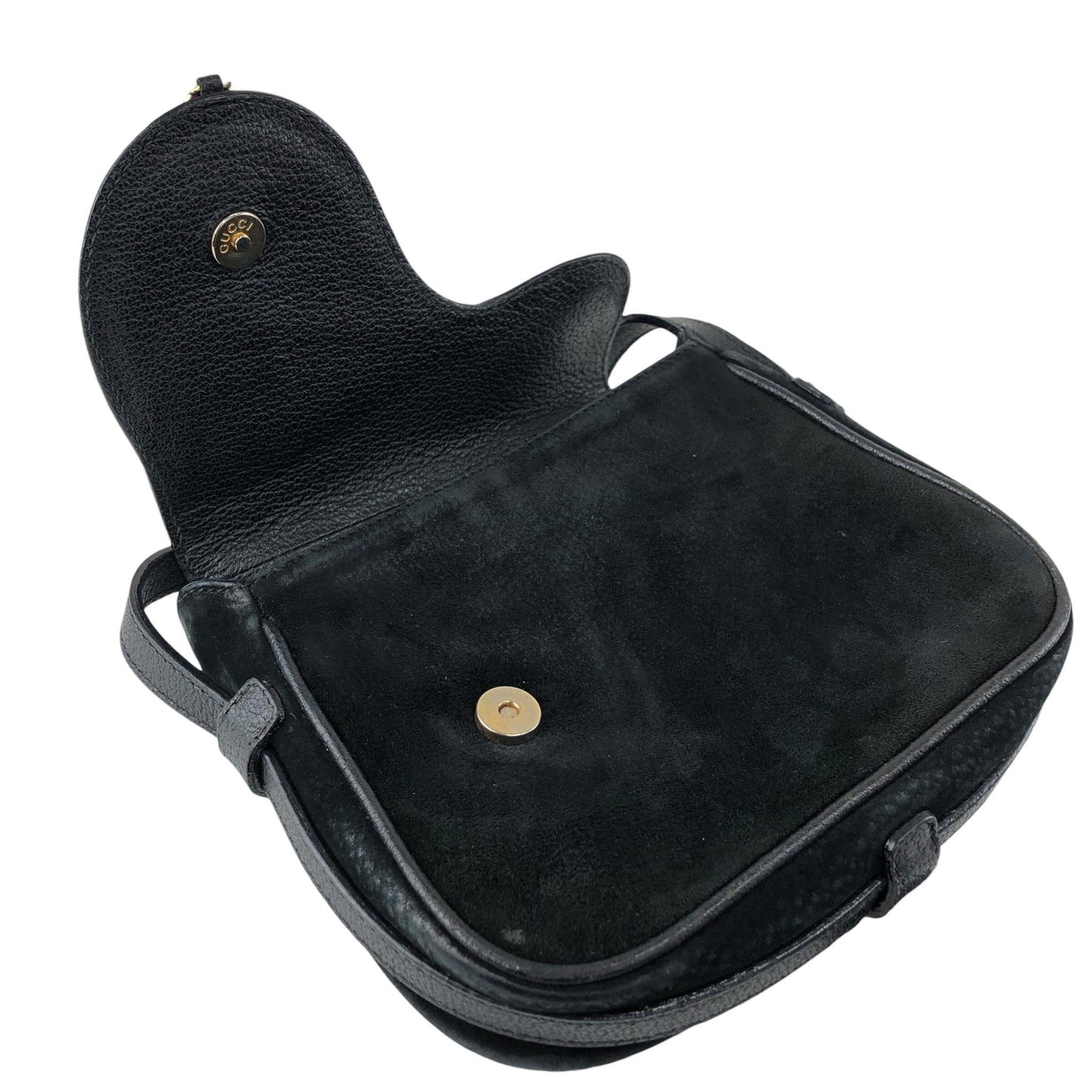 GUCCI Horse Bit Small Shoulder bag Black Vintage wevswd