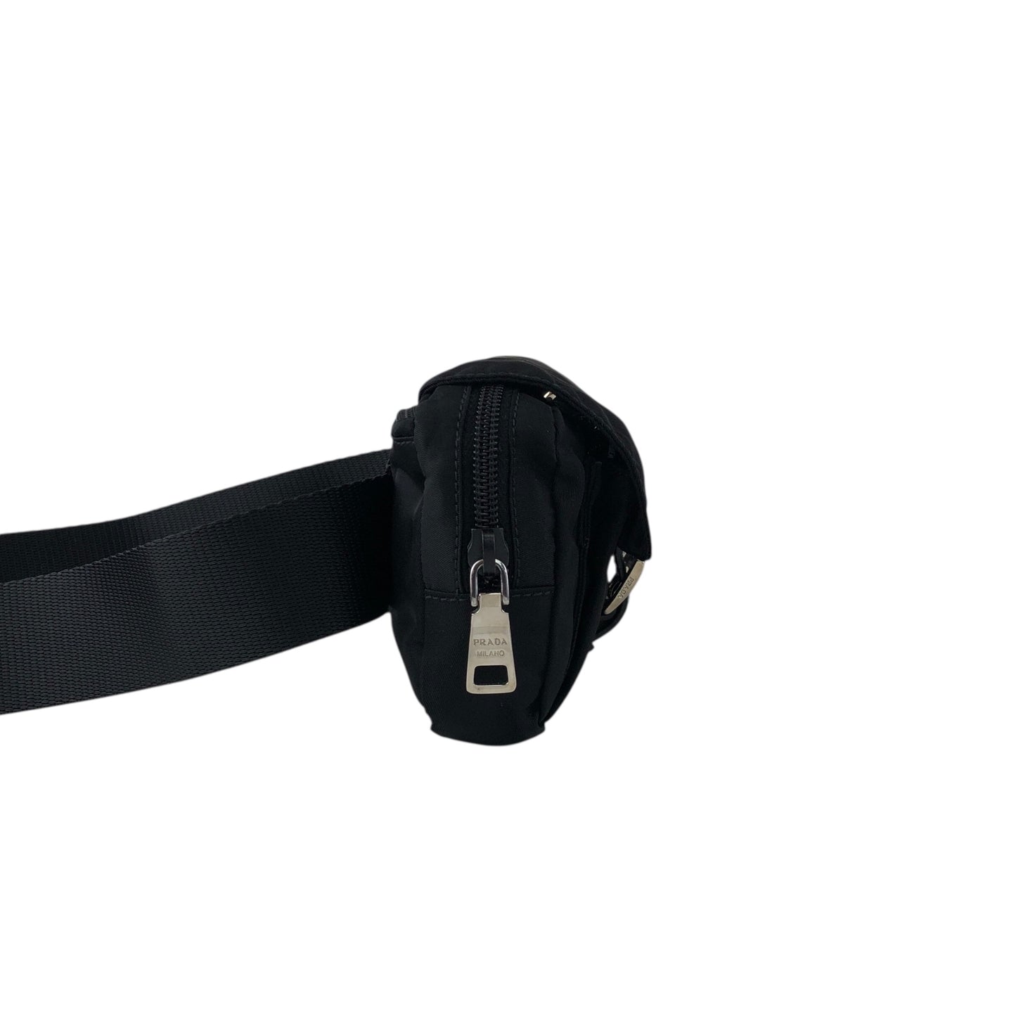 PRADA Tessuto Triangle Logo Shoulder bag Sling bag Black Vintage s8izt8