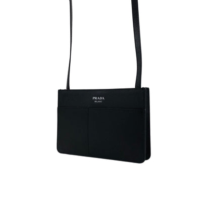 PRADA Logo Small Shoulder bag Black Vintage j8w3eu