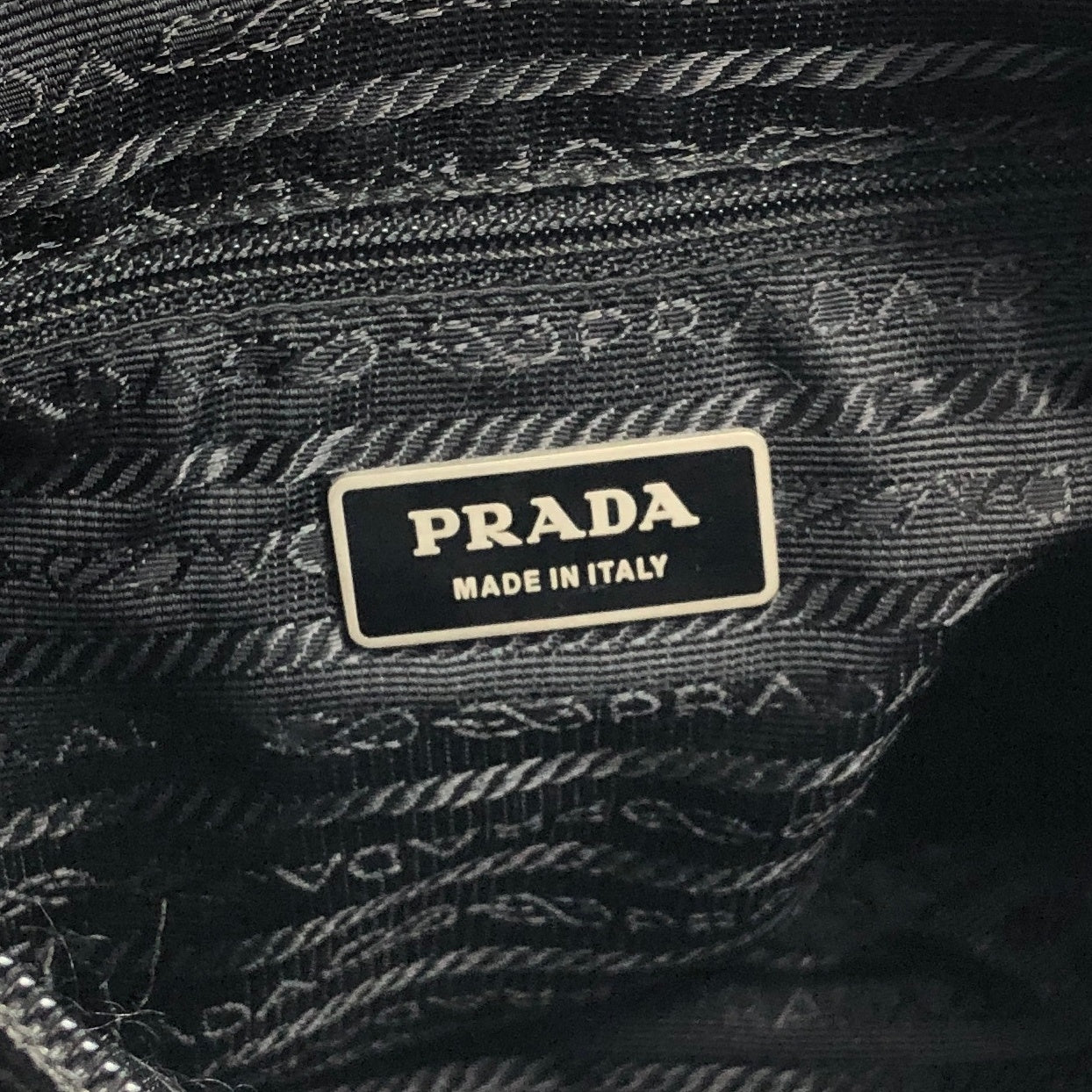 PRADA Triangle Logo Front Buckle Shoulder bag Black Vintage vzwn5s