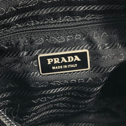 PRADA Triangle Logo Front Buckle Shoulder bag Black Vintage vzwn5s