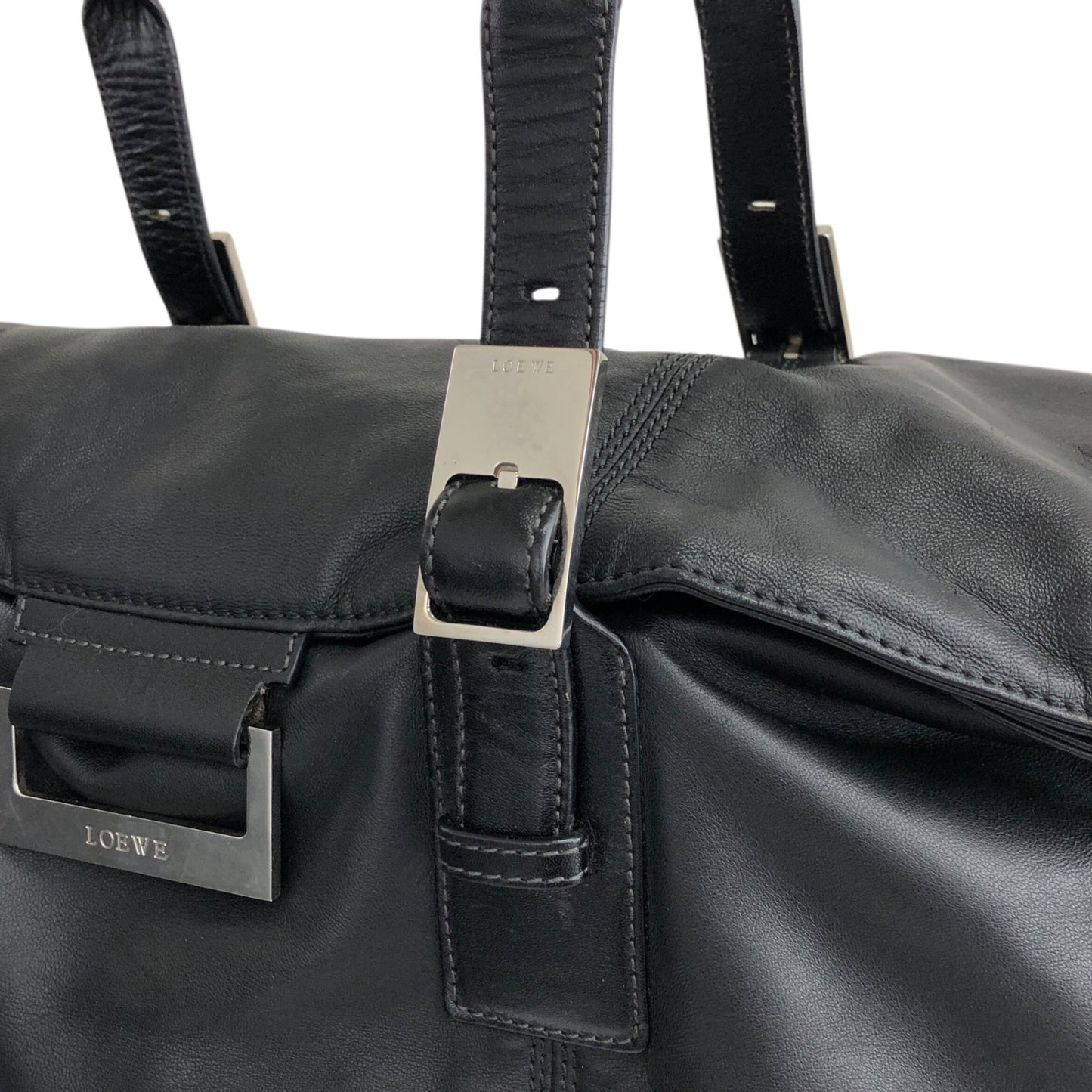 LOEWE Logo Handbag Black Vintage cs6yj7
