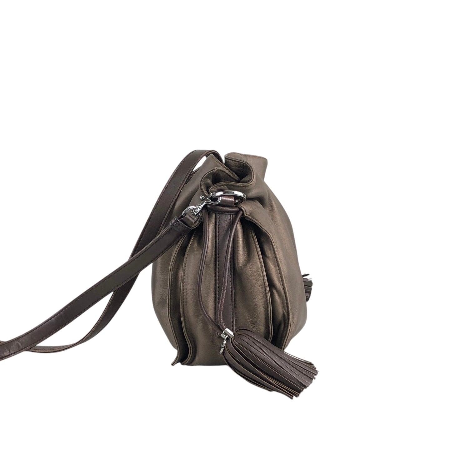 LOEWE Anagram Flamenco Tassel Drawstring Shoulder bag Bronze Vintage 757im3