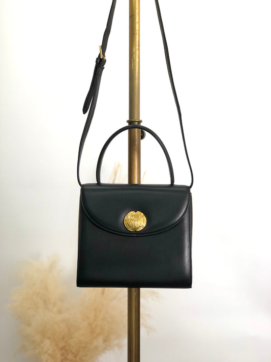 GIVENCHY Logo Two-way Handbag Shoulder bag Black Vintage 8rzymr