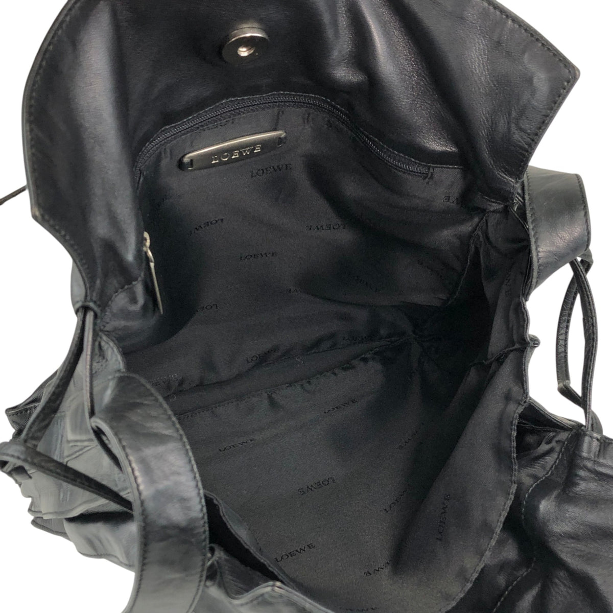 LOEWE Anagram Drawstring Shoulder bag Black Vintage zbxjy7